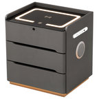 Smart Bedside Table with Wireless Charging and LED Light