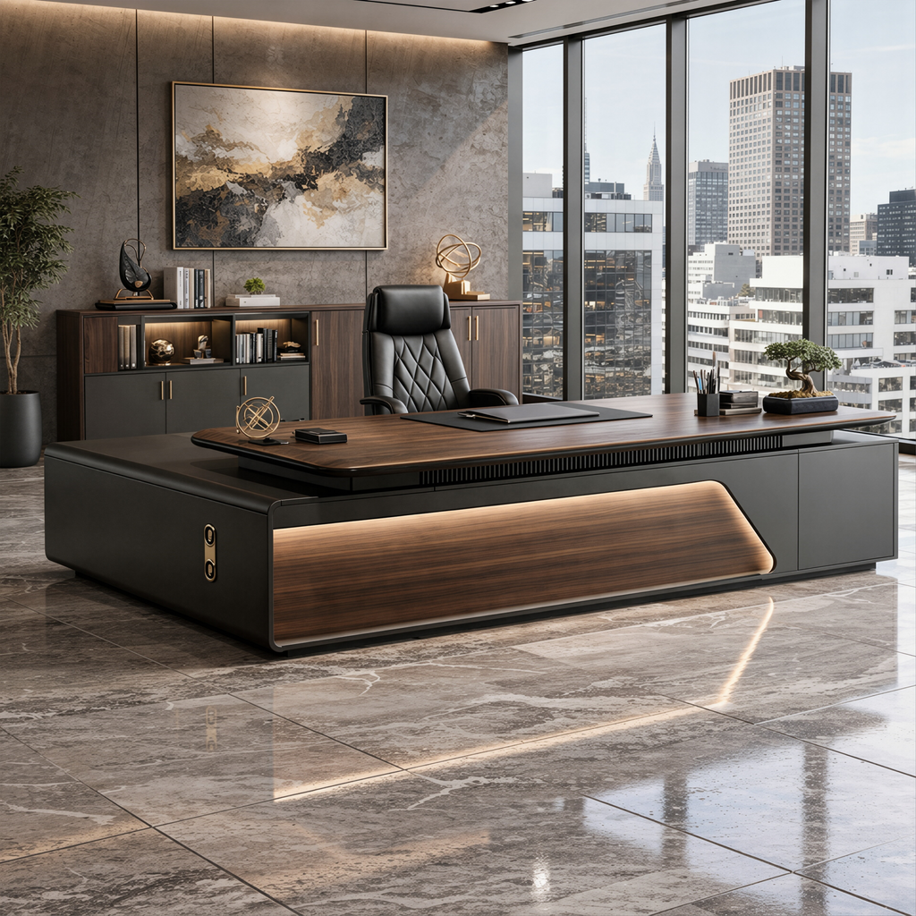 Premium Director Office Workstation with Side Storage