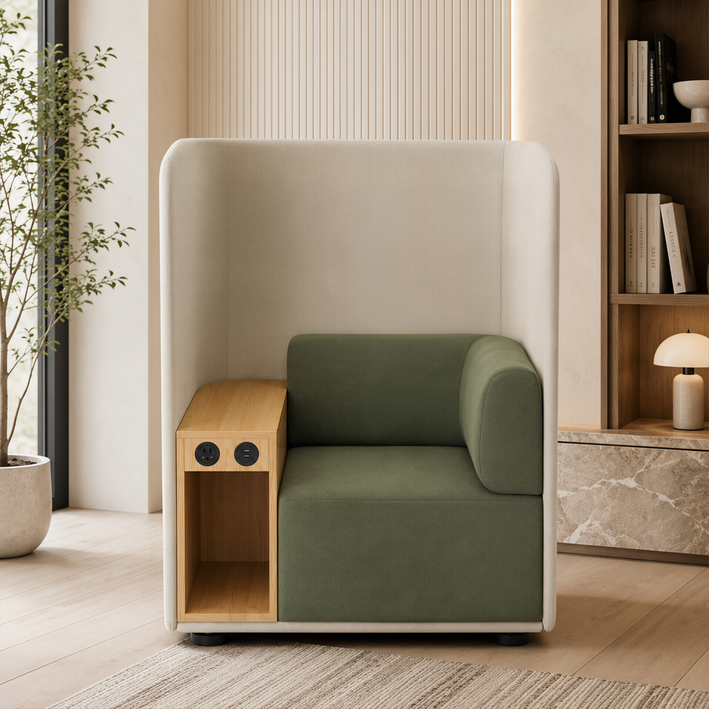 Modern Privacy Lounge Sofa with Side Table