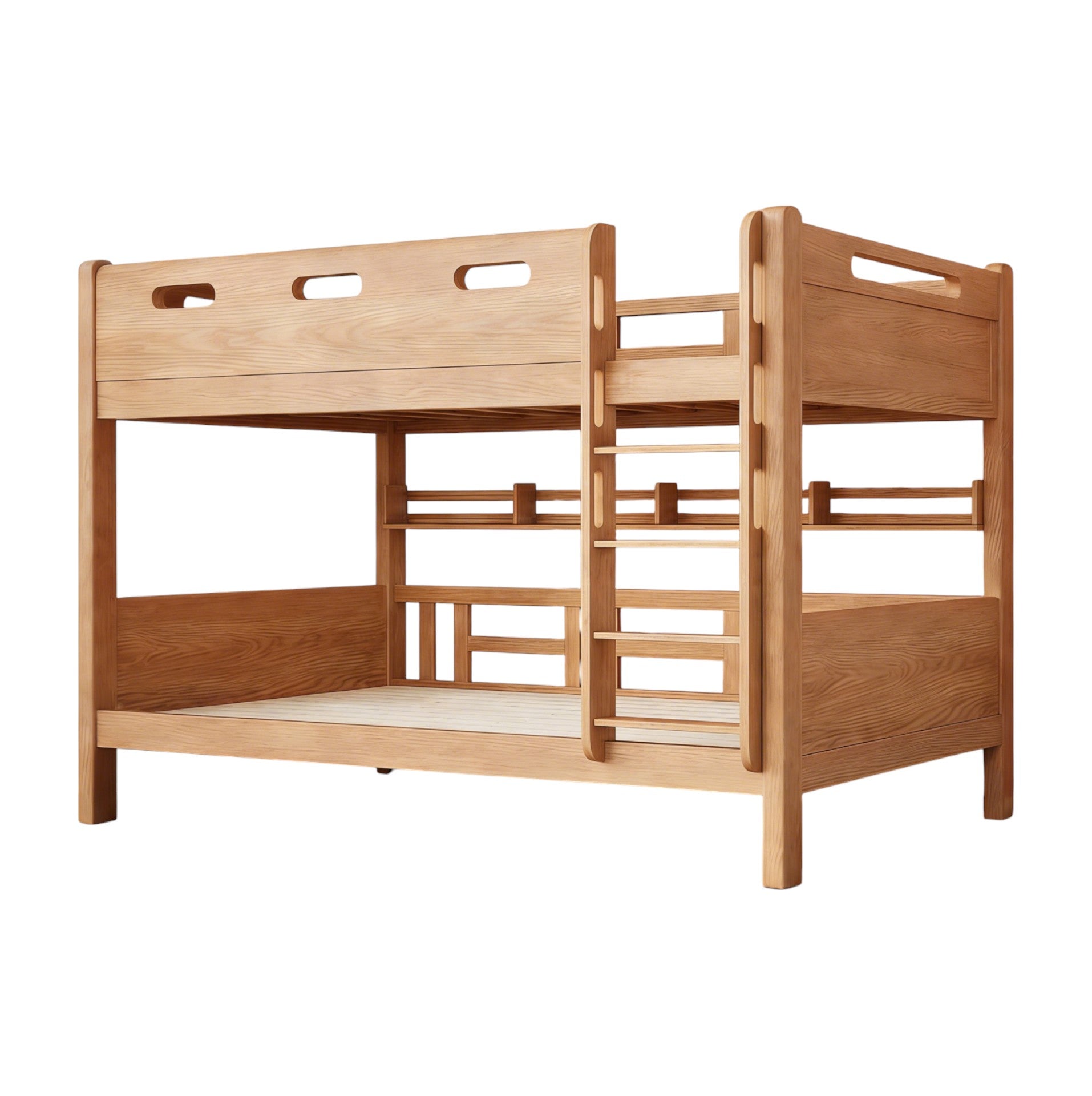 Space-Saving Timber Bunk Bed with Drawers and Stairs