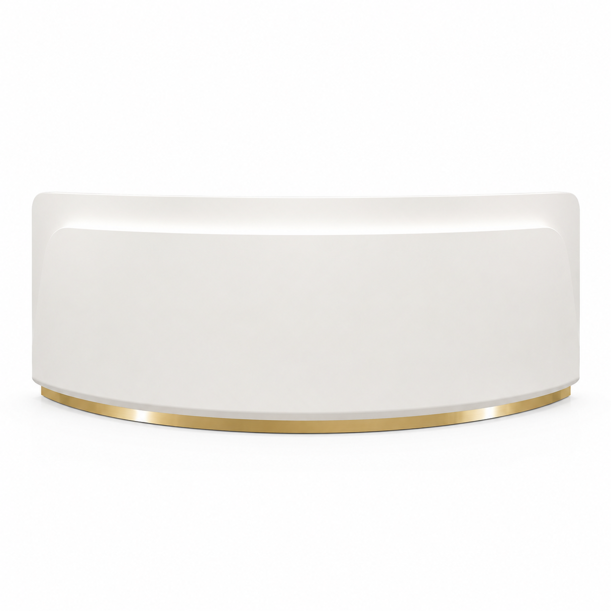 Modern Curved Reception Desk with LED Accent