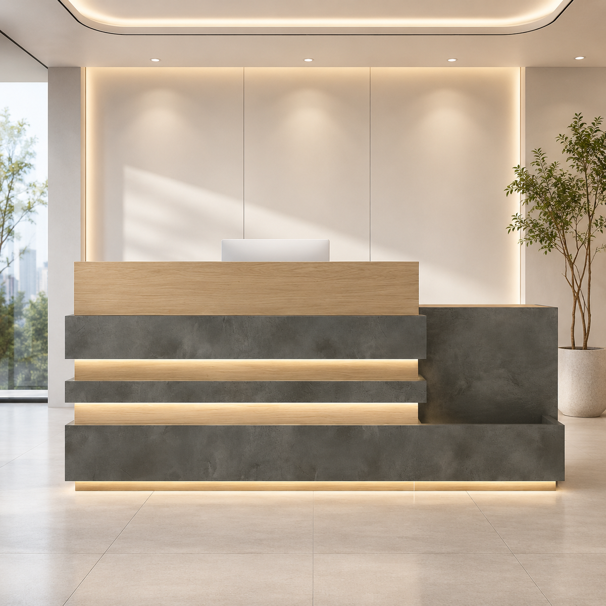 Architectural LED Reception Counter for Offices