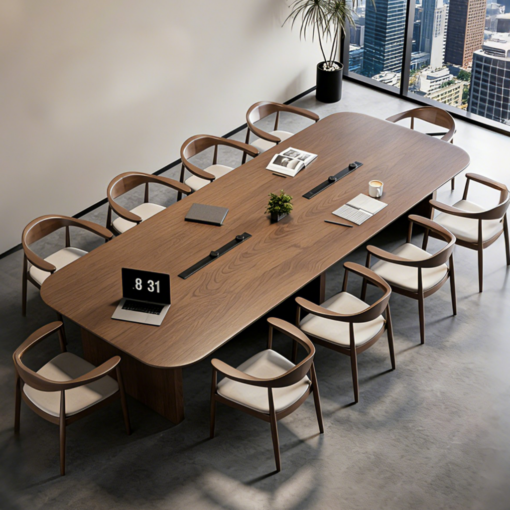 Contemporary Boardroom Table with Soft Radius Edges