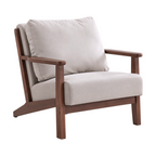Modern Cotton-Linen Armchair with Custom Timber Finishes