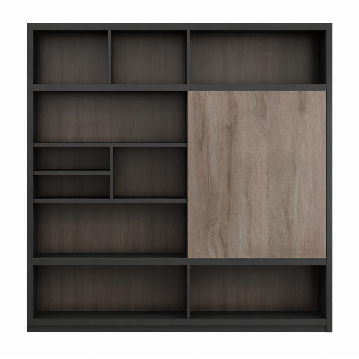 Modern Two-Tone Office Storage Cabinet with Open Shelving