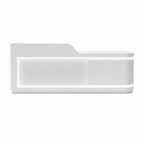 Modern Curved Reception Desk with LED Lighting and Custom Logo Panel
