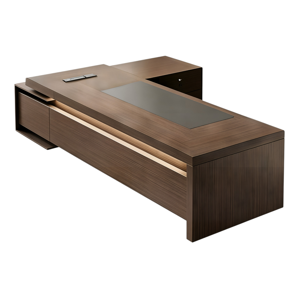 Urban Walnut Executive Desk with Storage