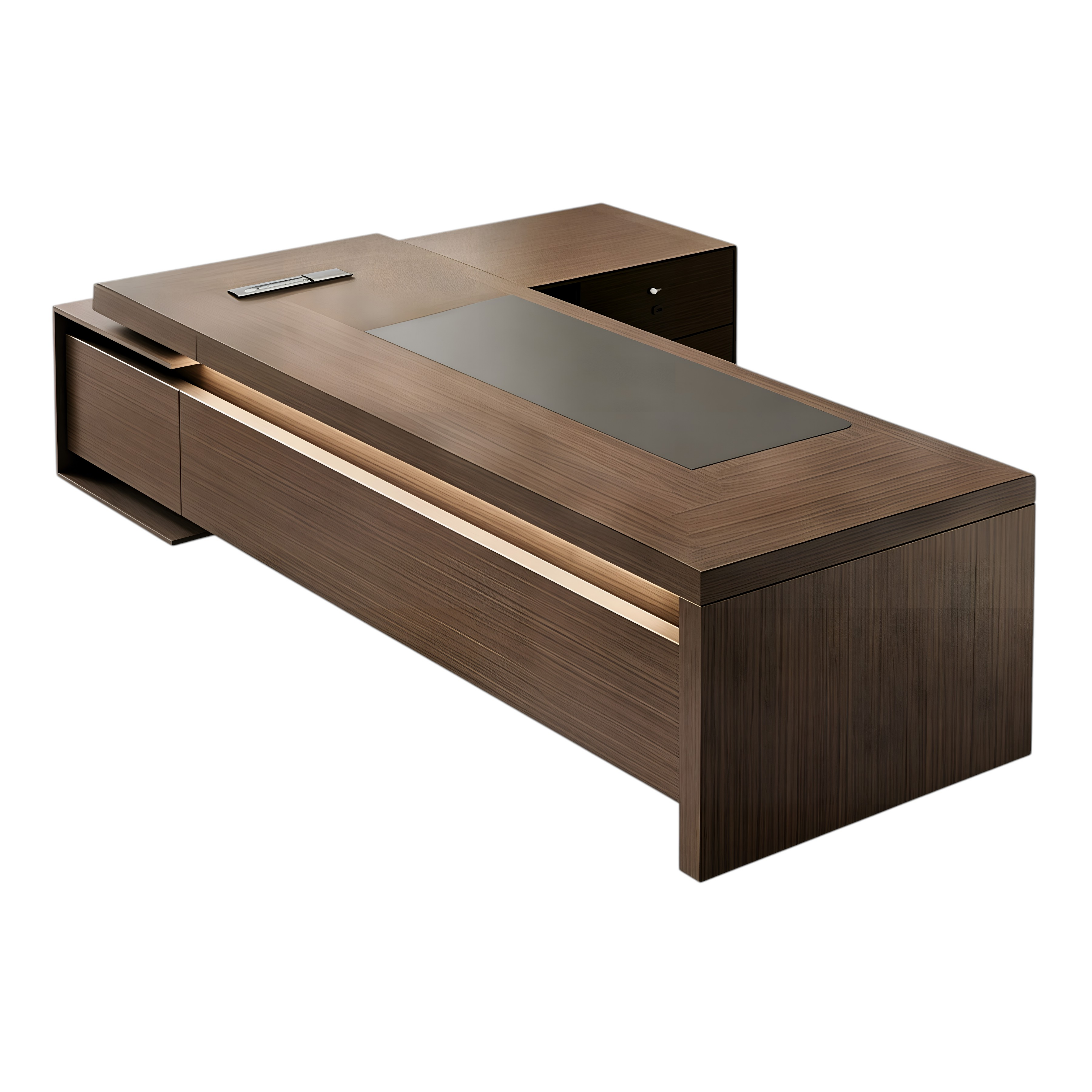 Urban Walnut Executive Desk with Storage