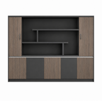 Contemporary Executive Office Storage Cabinet with Display Shelving