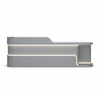 Modern Dual Level Reception Desk With Smooth High Gloss Lacquer Surface