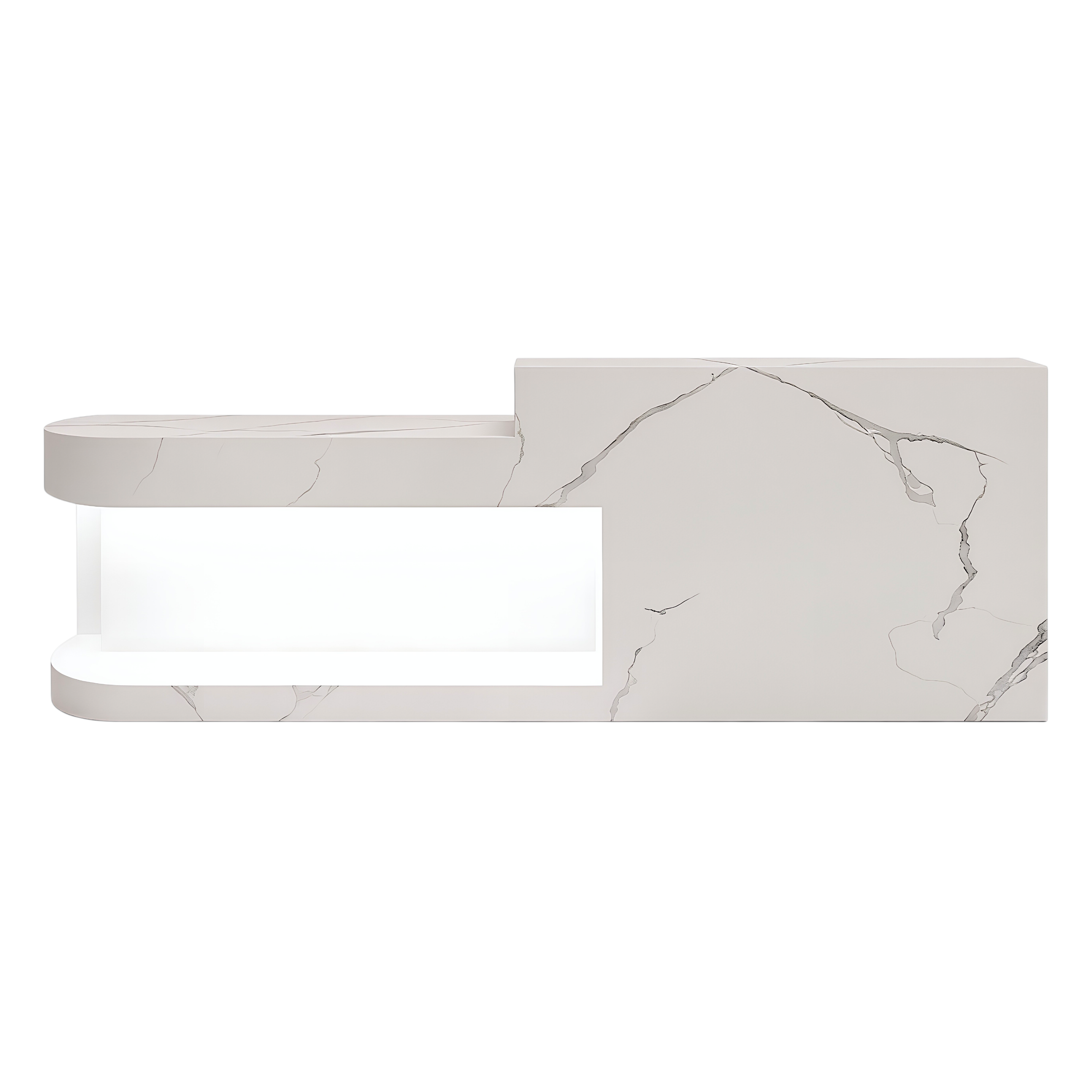 Modern Reception Desk with Display Shelf