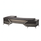 Designer Executive Desk with Storage Credenza