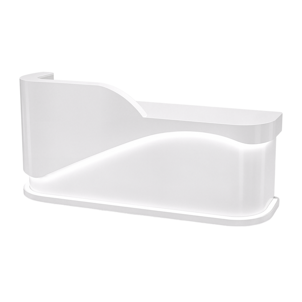 Modern Wave Reception Counter with LED Lighting