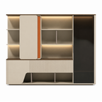 Modern Executive Storage Wall Unit with Wardrobe