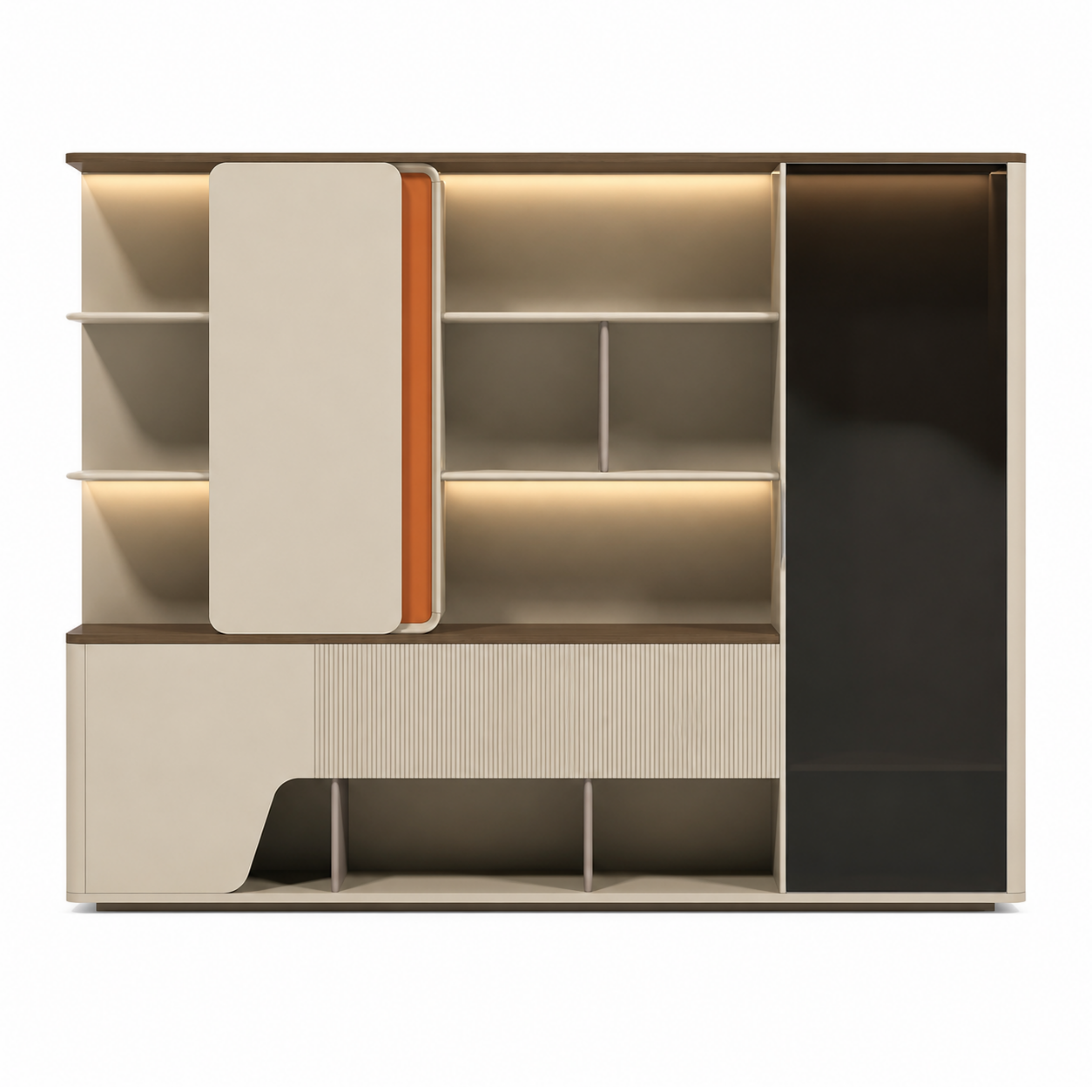 Modern Executive Storage Wall Unit with Wardrobe