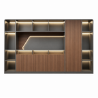 Executive Filing Cabinet with Illuminated Display and Concealed Storage
