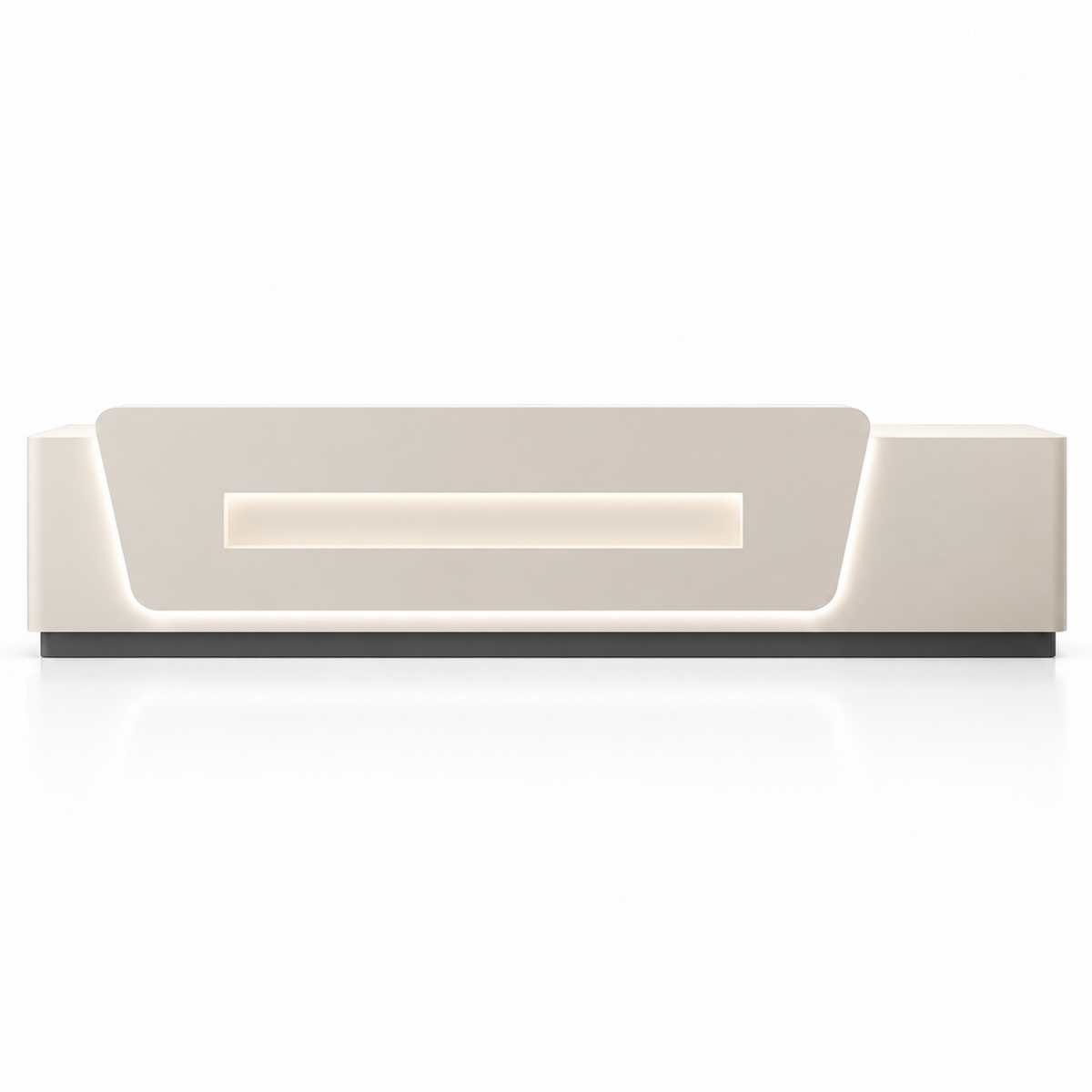 Contemporary Reception Counter with LED Lighting, Lockable Storage and Custom Logo