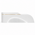 Modern Curved Reception Desk with LED, Storage and Custom Logo