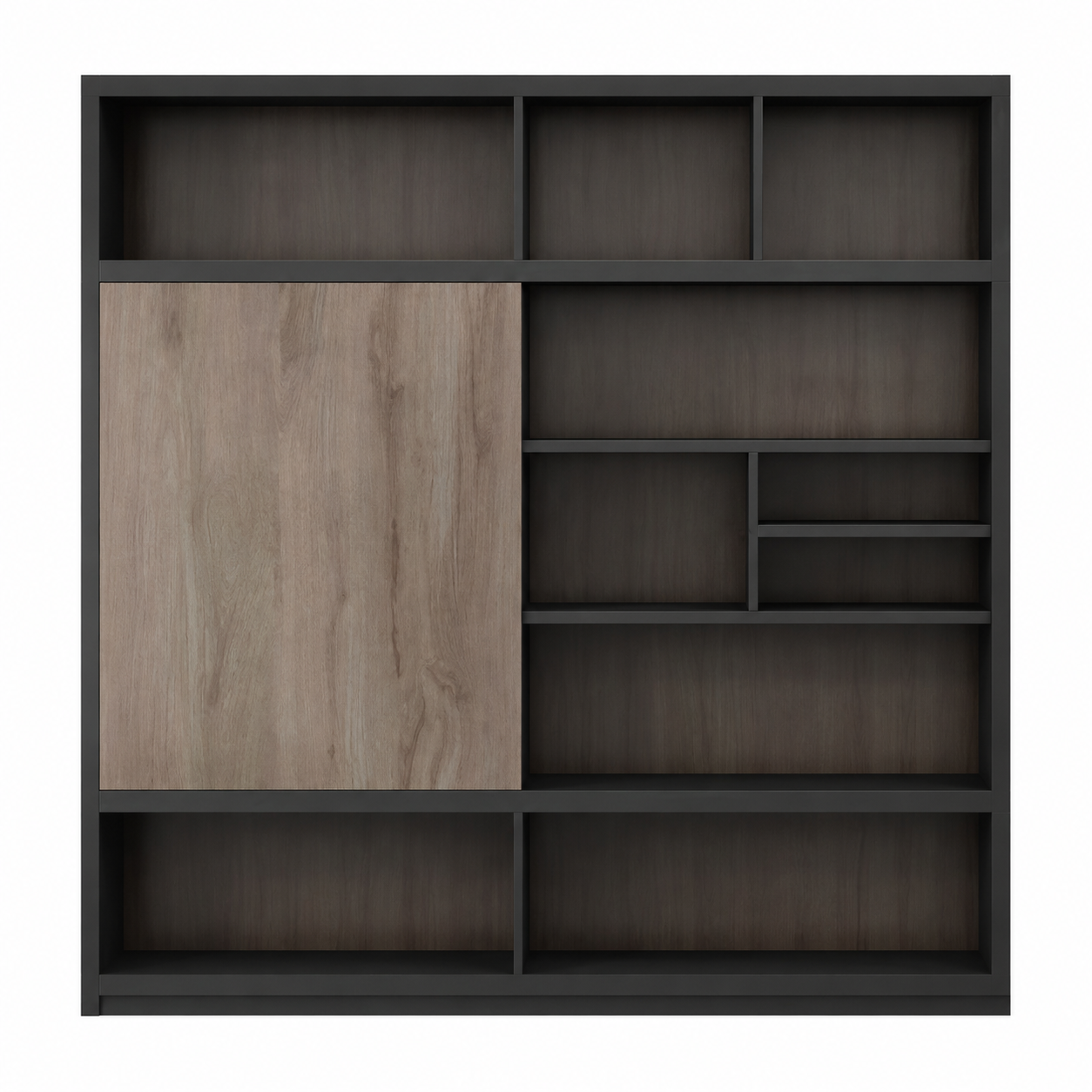 Modern Two-Tone Office Storage Cabinet with Open Shelving