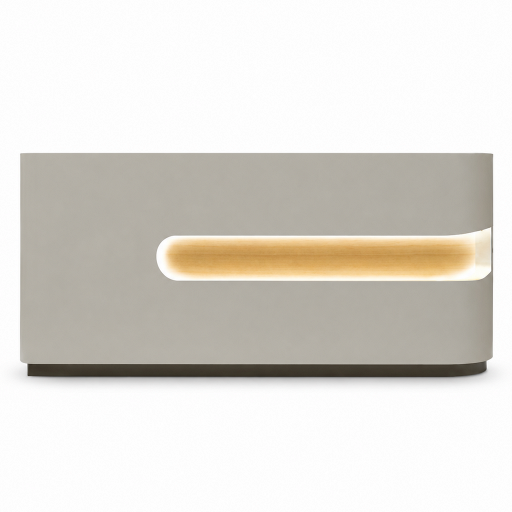 Modern LED Reception Counter with Custom Branding