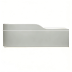 Sleek Curved Reception Counter with Concealed Storage and Service Ledge