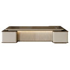 Wide Executive Desk with Fluted Front and Side Storage