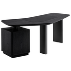 Modern Executive Desk with Leather Inlay & Storage