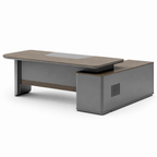Modern Executive Office Desk with Smart Lock and Ambient LED Lighting