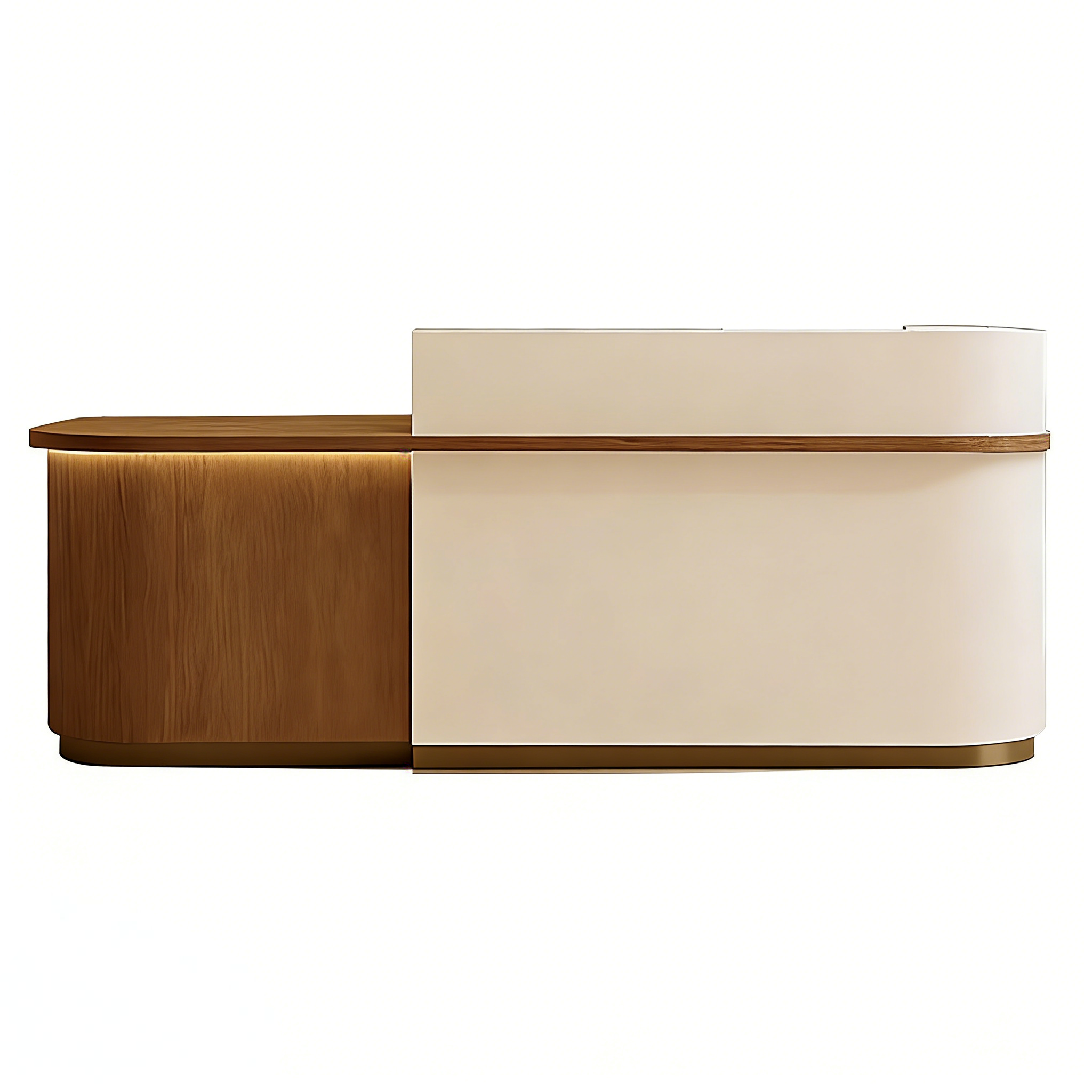 Soft-Tone Timber Reception Counter for Beauty and Wellness