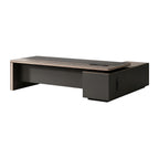 Modern Executive Office Desk with Aluminium Edge Trim and Integrated Cable Management