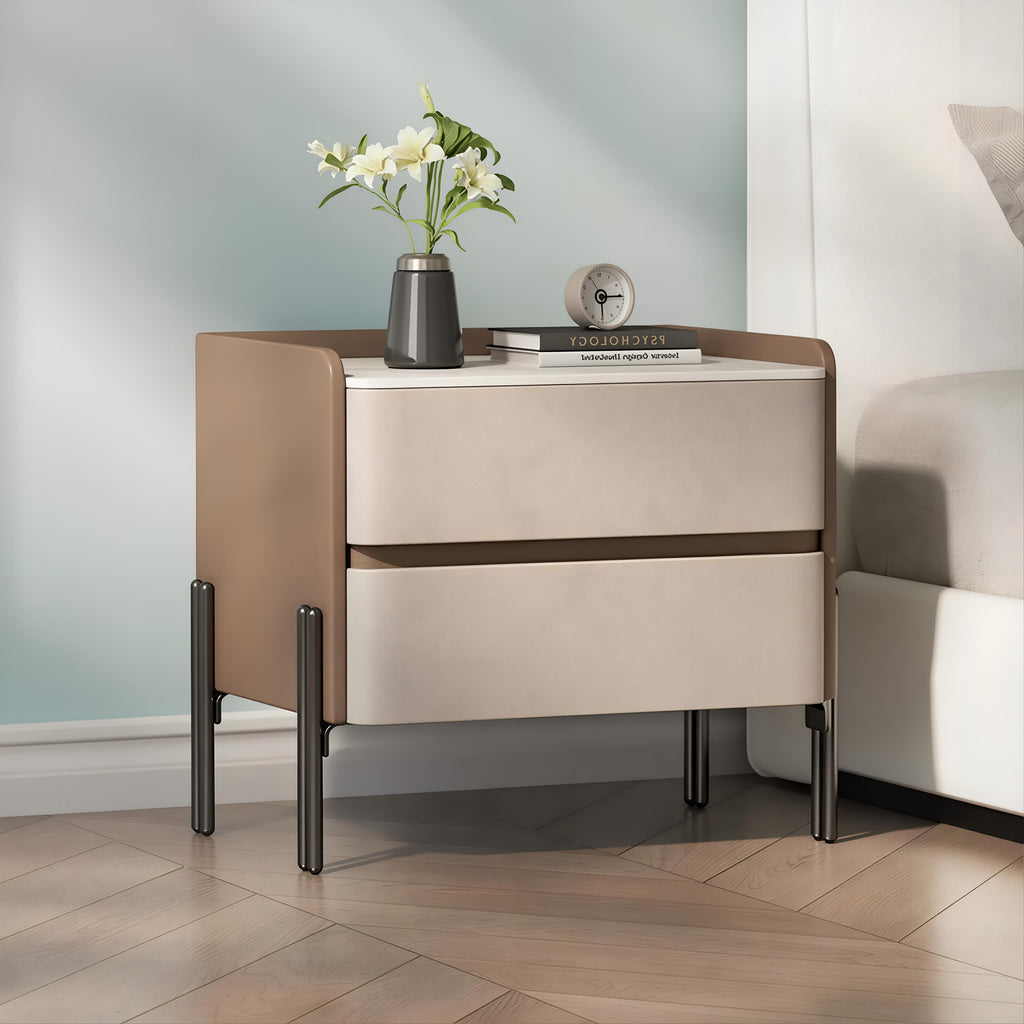 Luxury Bedside Table with Hidden Pull Design