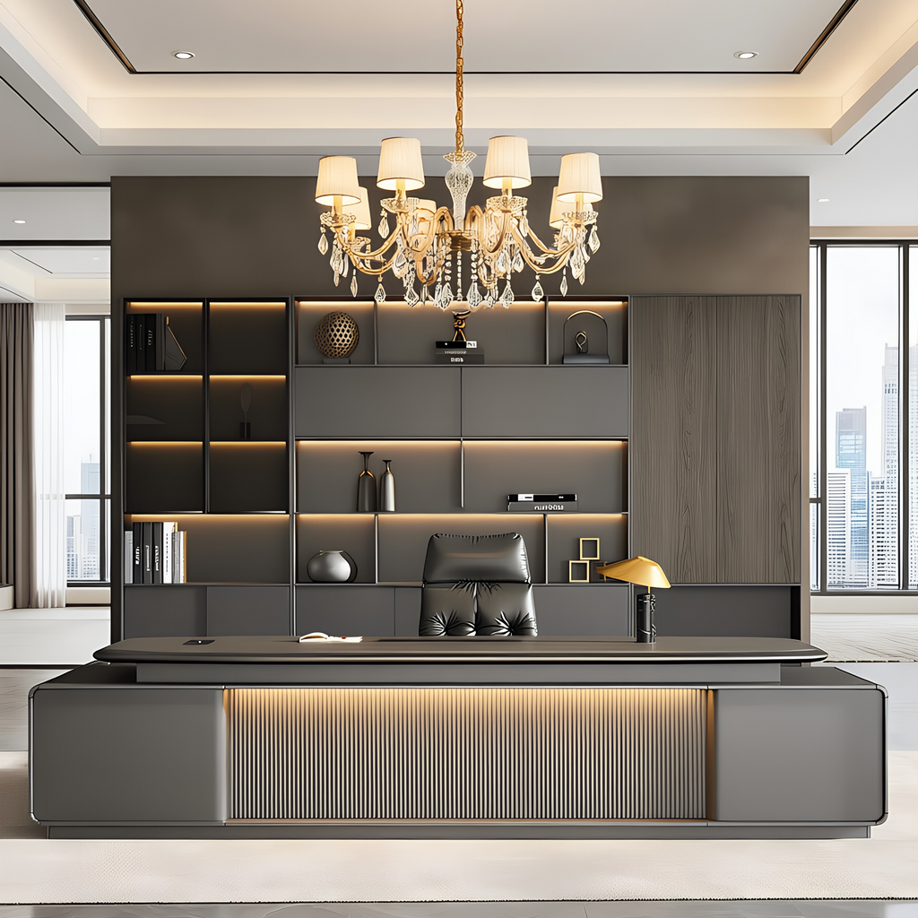 Premium Boss Desk with Storage Return
