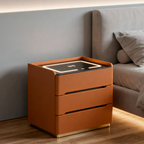 Smart Bedside Table with Wireless Charging and LED Light