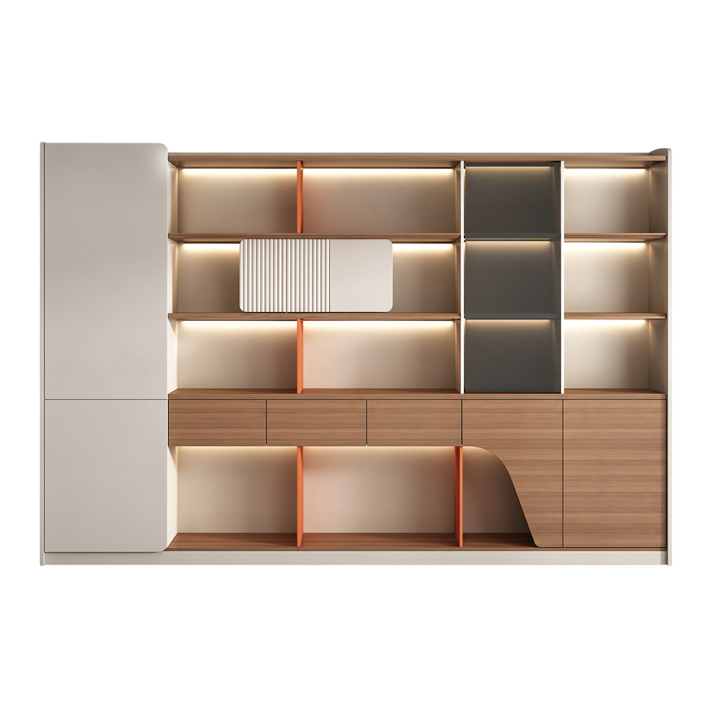 Light Oak Executive Storage Wall Cabinet