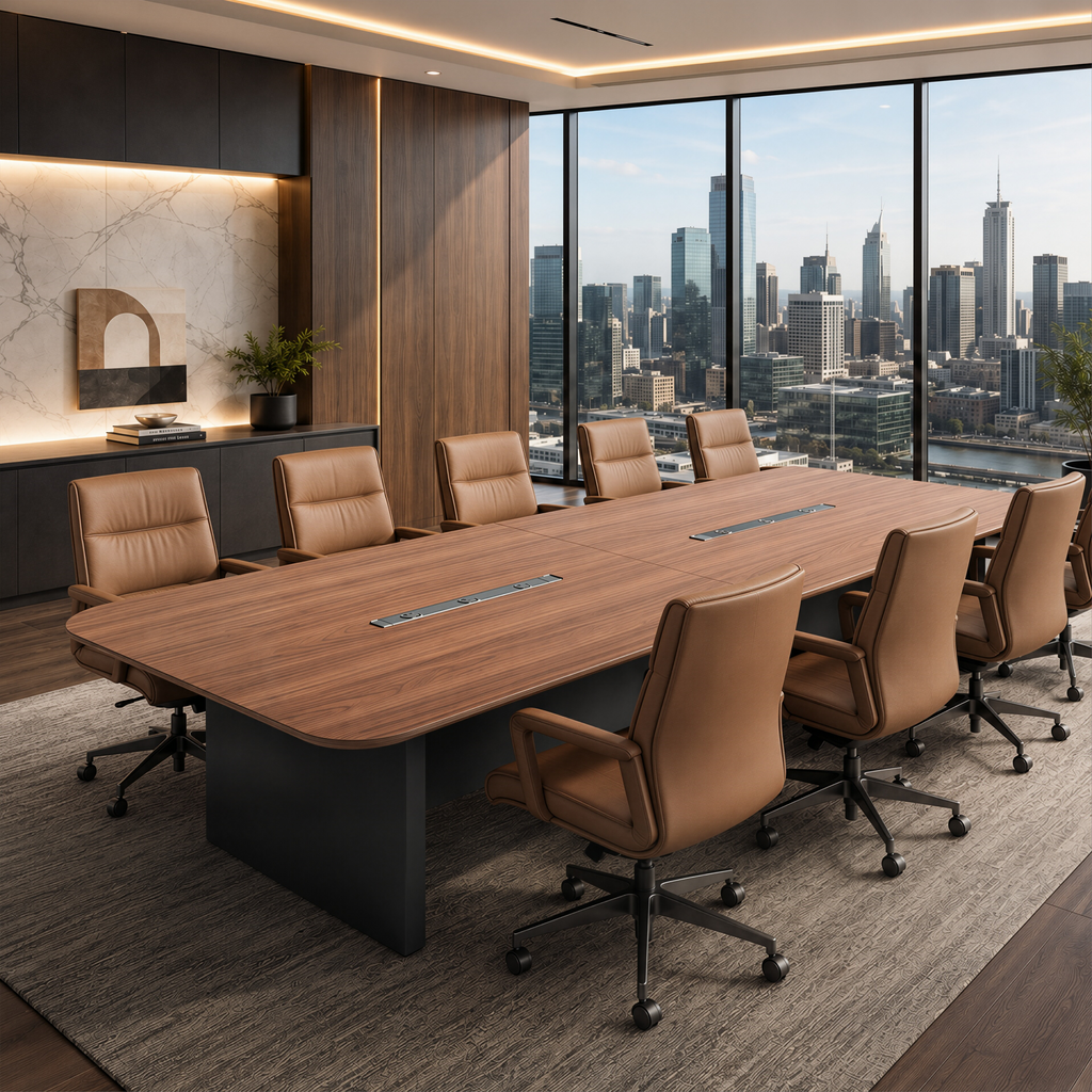Commercial Boardroom Table in Walnut Finish