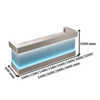 Stainless Steel Salon Reception Desk with LED Acrylic Front