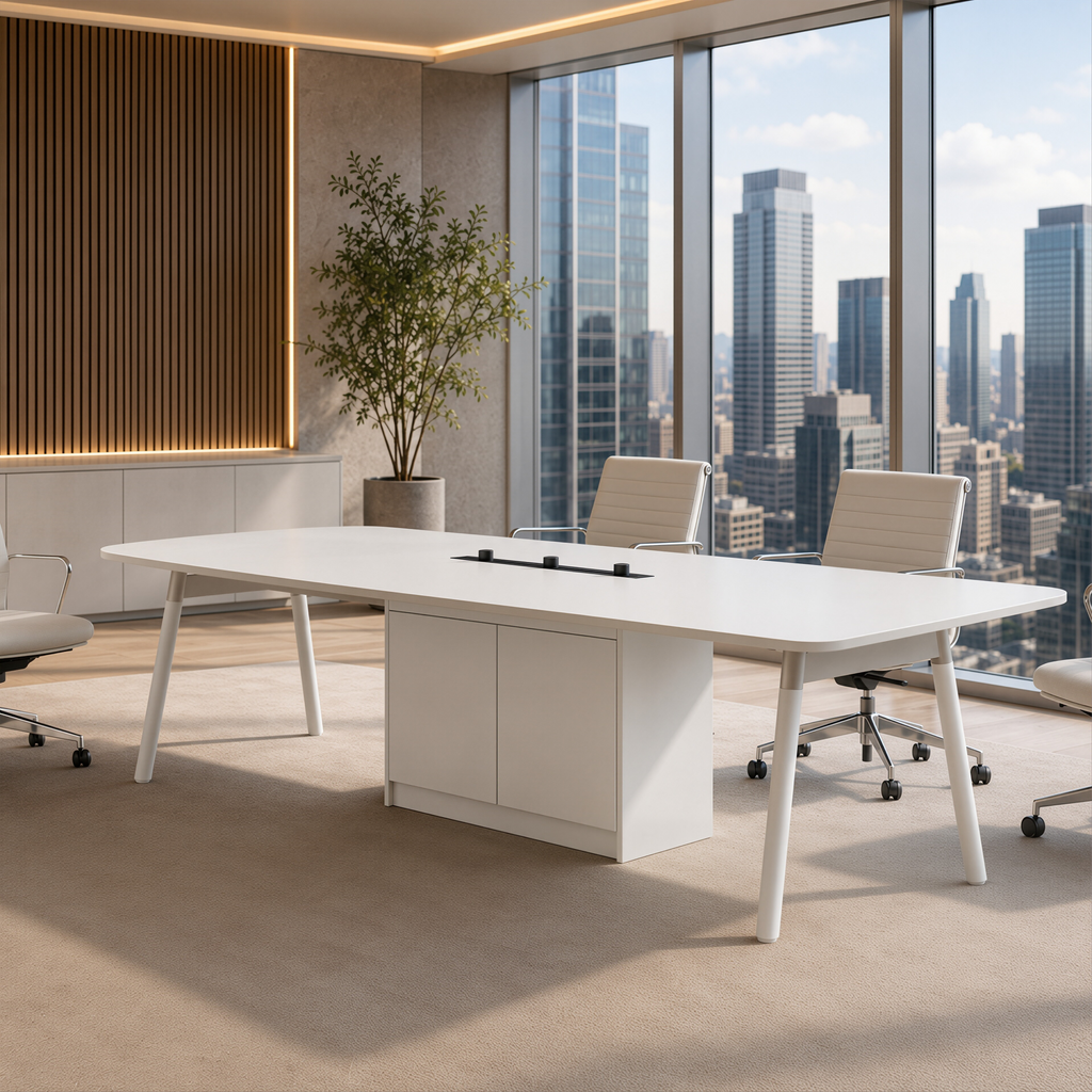 Minimalist Executive Conference Table with Cable Management
