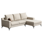 Modern Modular Linen Sofa With Reversible Chaise And Removable Covers