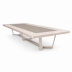 Large Two-Tone Boardroom Table with Rounded Corners and Geometric Frame