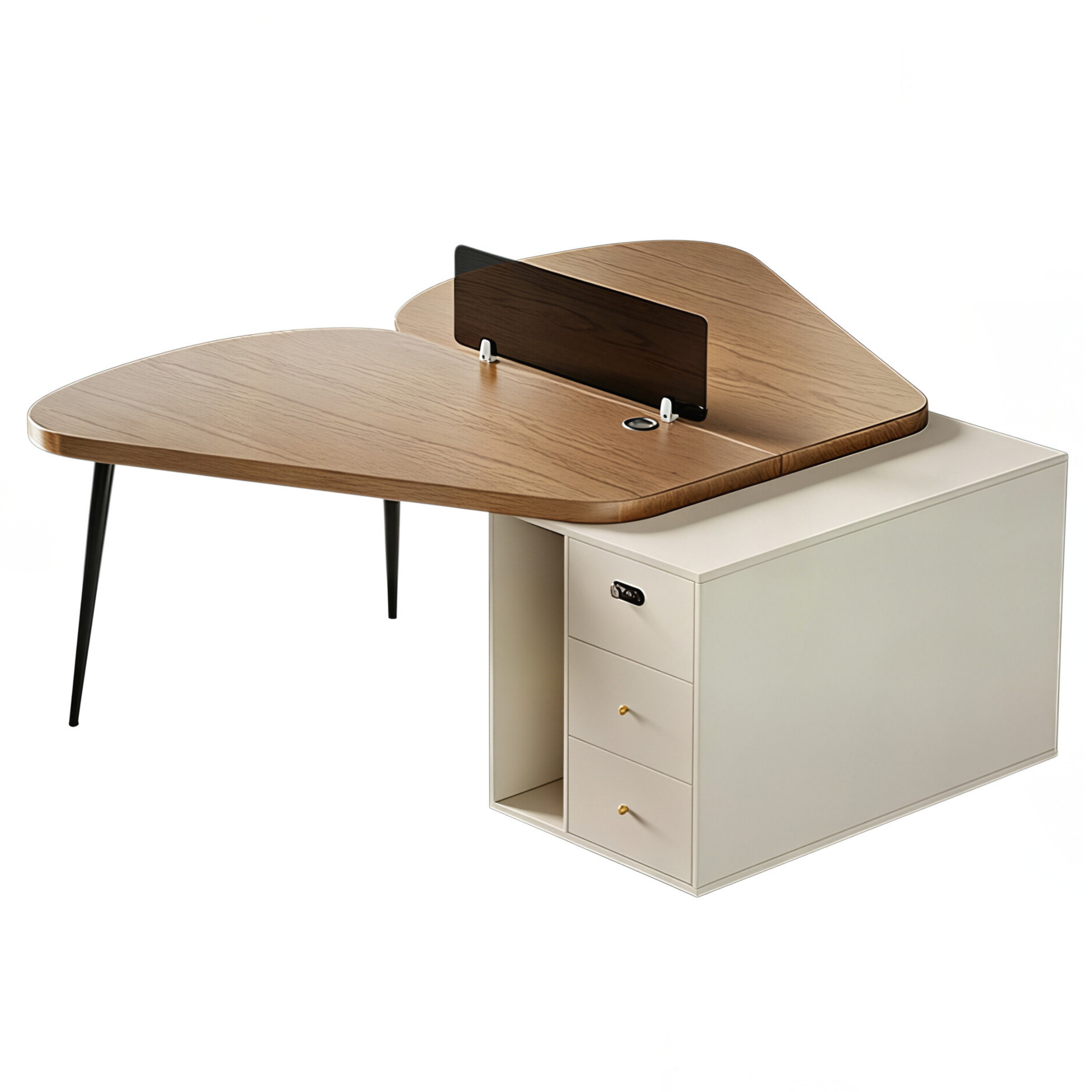 Contemporary Executive Desk with Privacy Screen