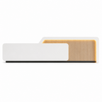 Curved White and Oak LED Reception Counter