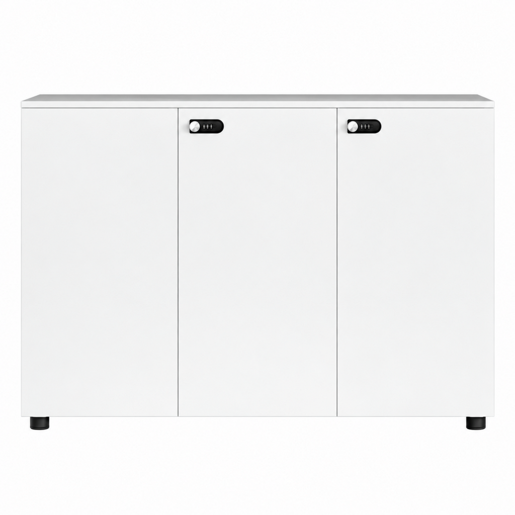 Contemporary Modular Office Storage Cabinet with Secure Custom Option