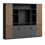 Modern Executive Storage Cabinet with Display Shelves