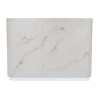 Modern Curved Reception Counter with Integrated Base LED Lighting and Minimalist White Finish