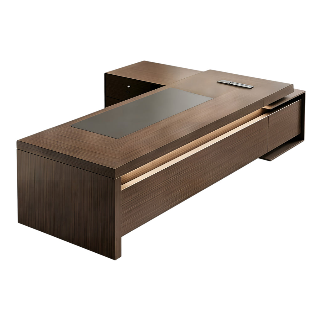 Urban Walnut Executive Desk with Storage
