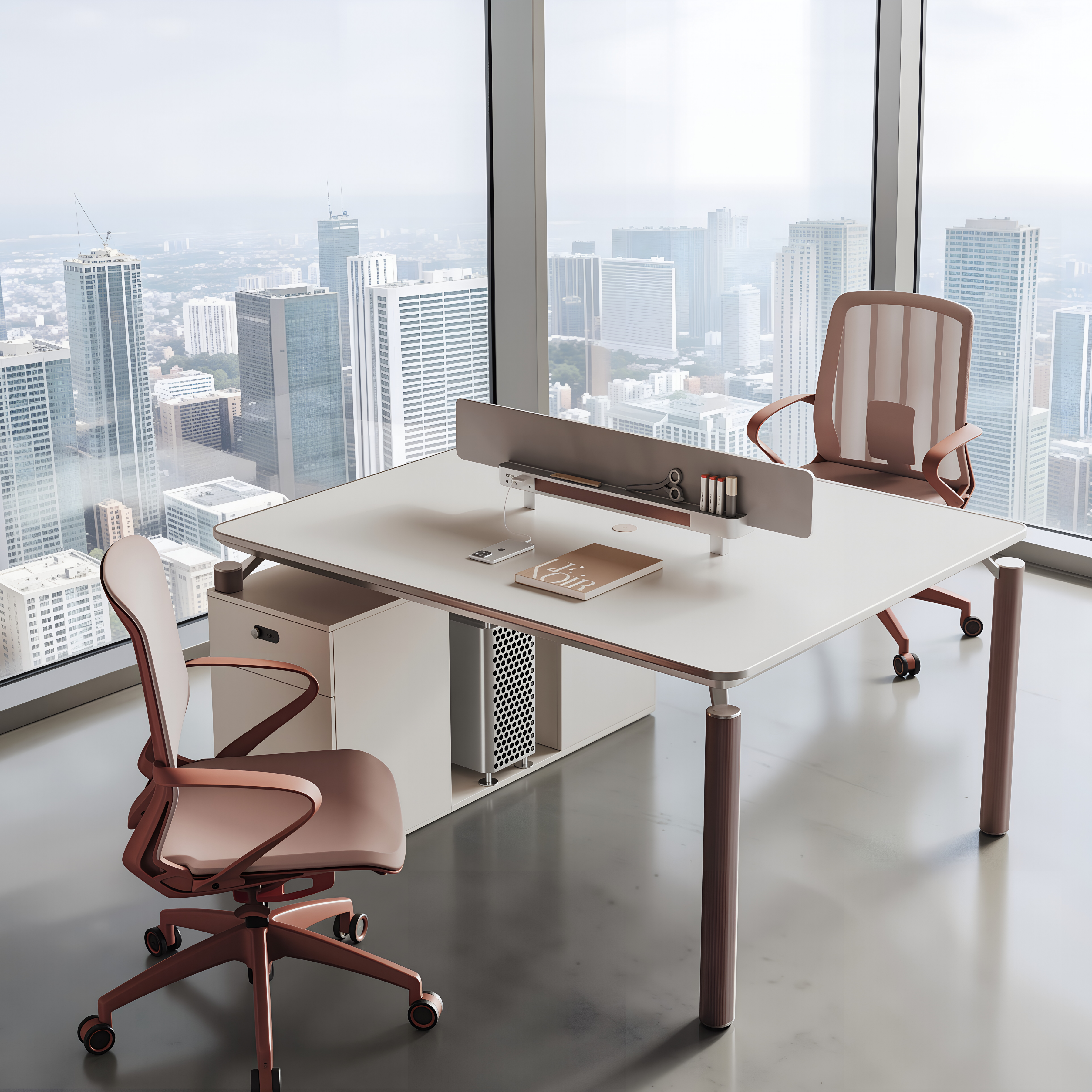 Contemporary Team Desk with Smart Cable Rail