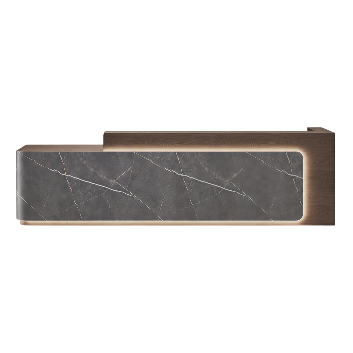 Contemporary Reception Counter with Illuminated Branding Panel