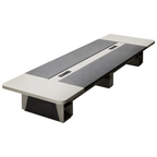 Premium Executive Dual-Tone Boardroom Table with Integrated Power