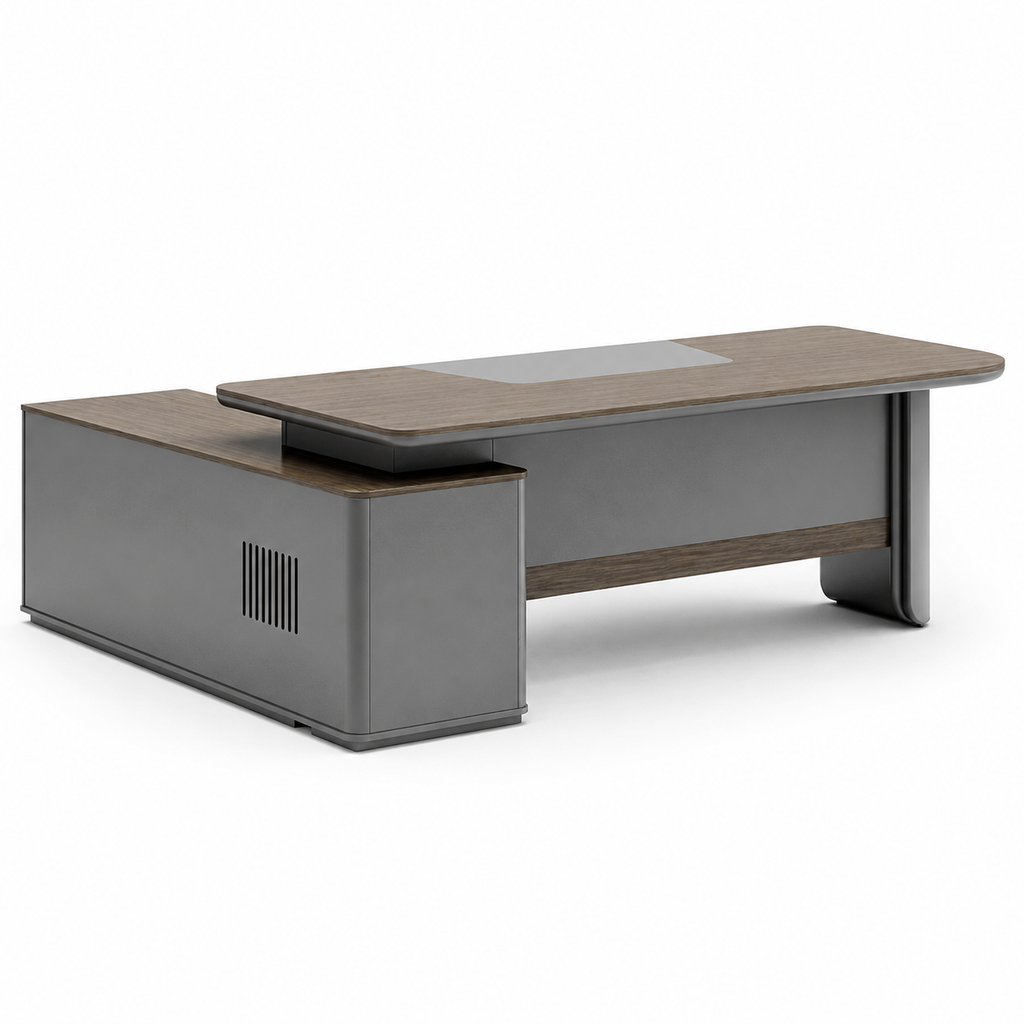 Modern Executive Office Desk with Smart Lock and Ambient LED Lighting