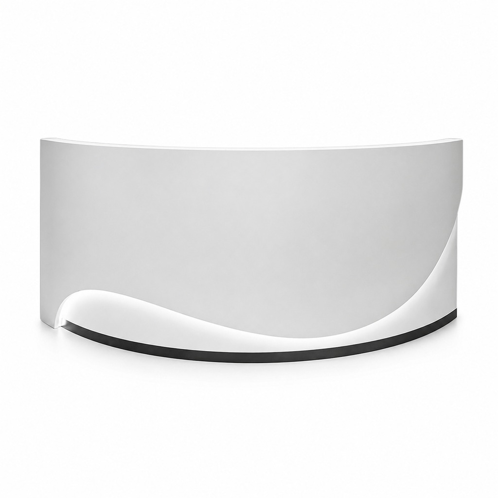 Modern Reception Desk with Storage, LED and Custom Logo